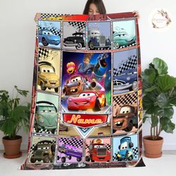 personalized name cars movies blanket , lightning mcqueen baby blanket