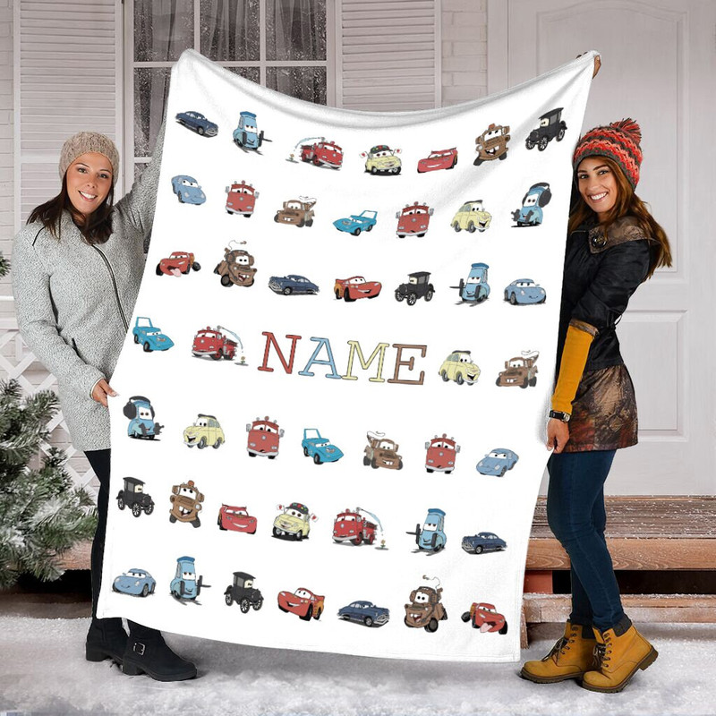 Personalized Name Cars Movies Blanket , Lightning MCQueen Baby Blanket, Disney Cars Blanket, Cars Movie Characters Blanket 1.jpg