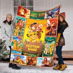 personalized name lion king blanket, disney lion king, lion king birth