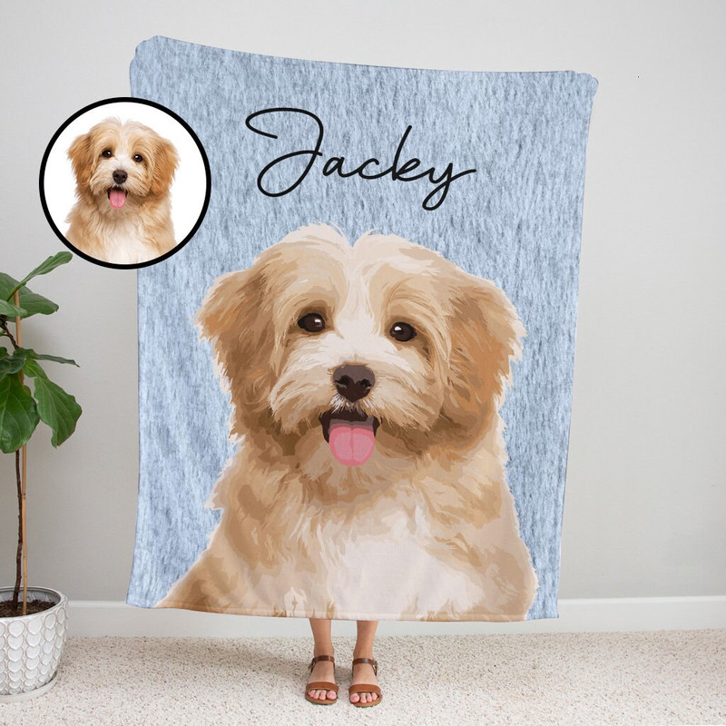 Custom Pet Blanket Using Pet Photo, Name Custom Dog Blanket Personalized Dog Blankets, Picture Blanket Pet Photo Blanket Dog Dad Gift.jpg
