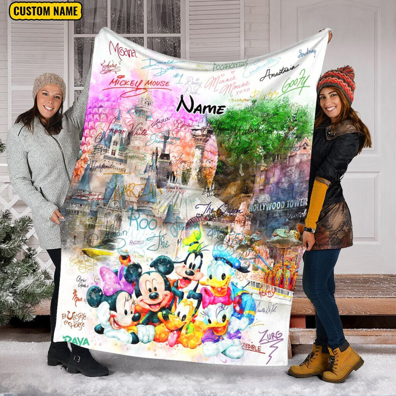 Mickey And Friends Fleece Blanket, Mickey Mouse Birthday Gifts, WDW Blanket, Mickey Ear Blanket, Christmas Gift, Disney Signature Blanket.jpg