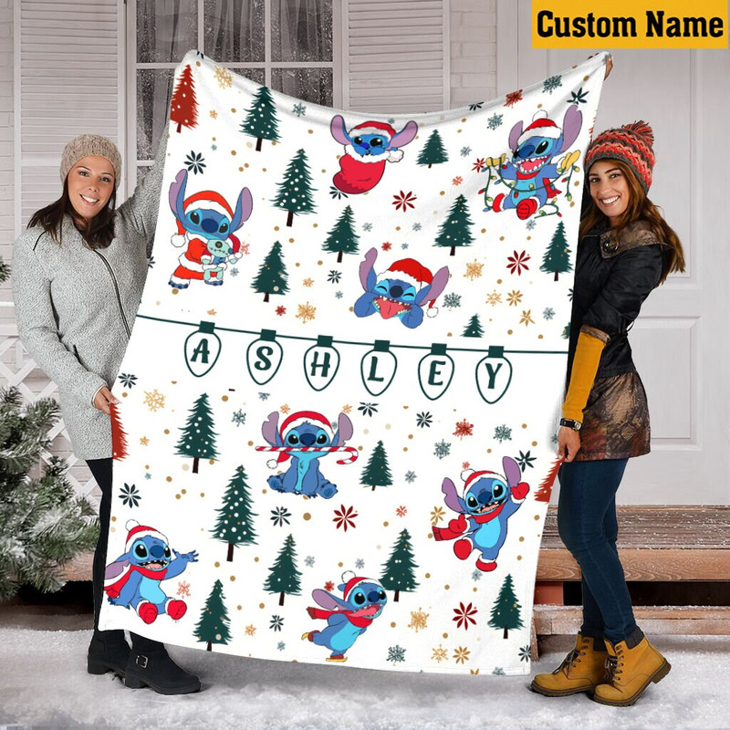 Personalized Name Santa Stitch Blanket, Disney Stitch  Blanket, Lilo And Stitch Blanket, Christmas Stitch Blanket,  Stitch Birthday Gifts.jpg
