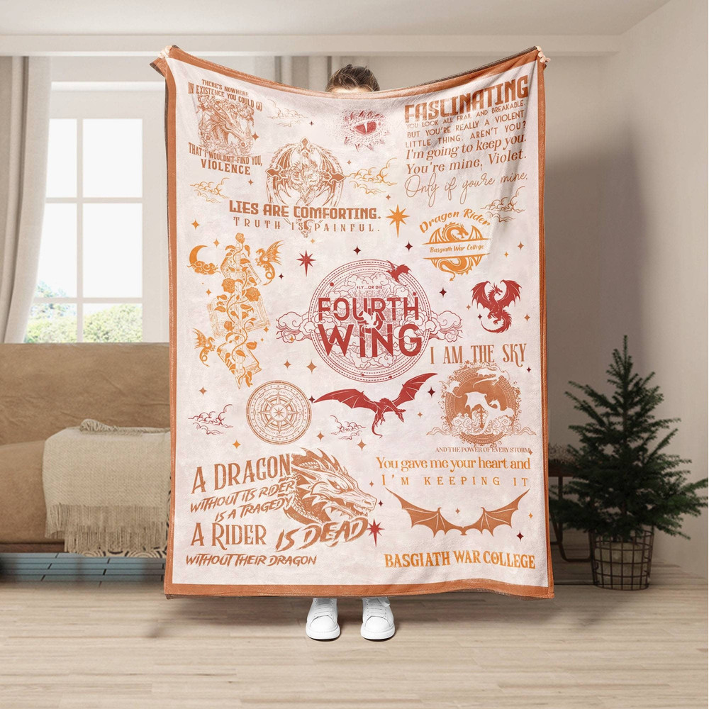 Fourth Wing Character Blanket Basgiath War College Blanket Fourth Wing Group Blanket Dragon Rider Blanket Bookish Basgiath War College.jpg