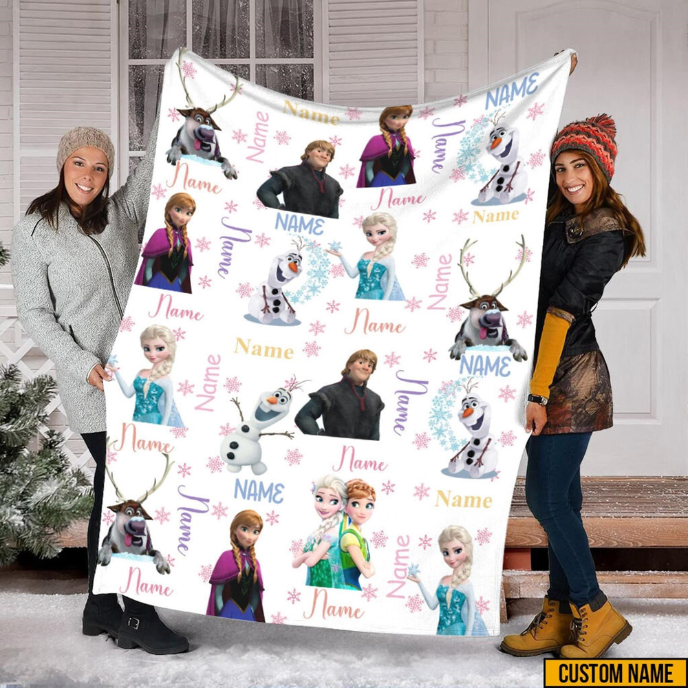 Personalized Frozen Elsa Queen Blanket Anna Elsa Princess Fleece Blanket Magic Kingdom Throw Blanket for Bed Couch Sofa.jpg