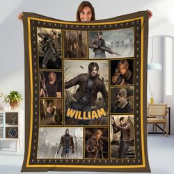 resident evil 4 blanket leon kennedy albert wesker ada wong fleece bl