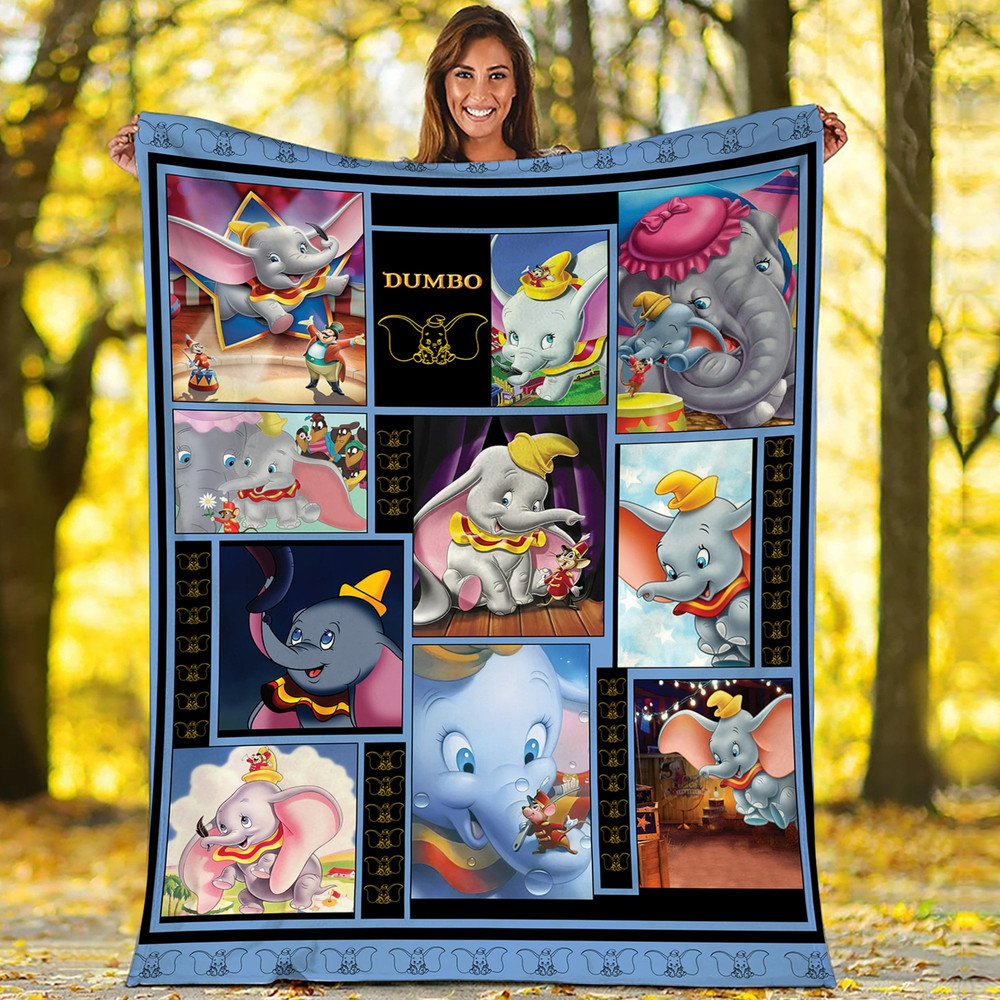 Dumbo Fleece Blanket Disneyland Blanket Dumbo Elephant Throw Blanket for Bed Couch Sofa Christmas Gifts.jpg