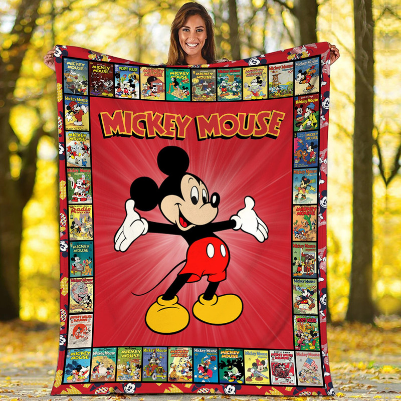 Mickey Mouse Fleece Blanket Minnie Mouse Mickey Mouse Blanket Disneyland Family Throw Blanket for Bed Couch Sofa Christmas Gifts.jpg