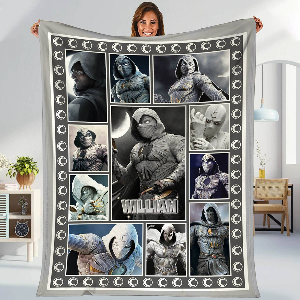 Moon Knight Fleece Blanket  Marc Spector Steven Grant Blanket  Moon Knight Superhero Avengers Throw Blanket for Bed Couch Sofa.jpg
