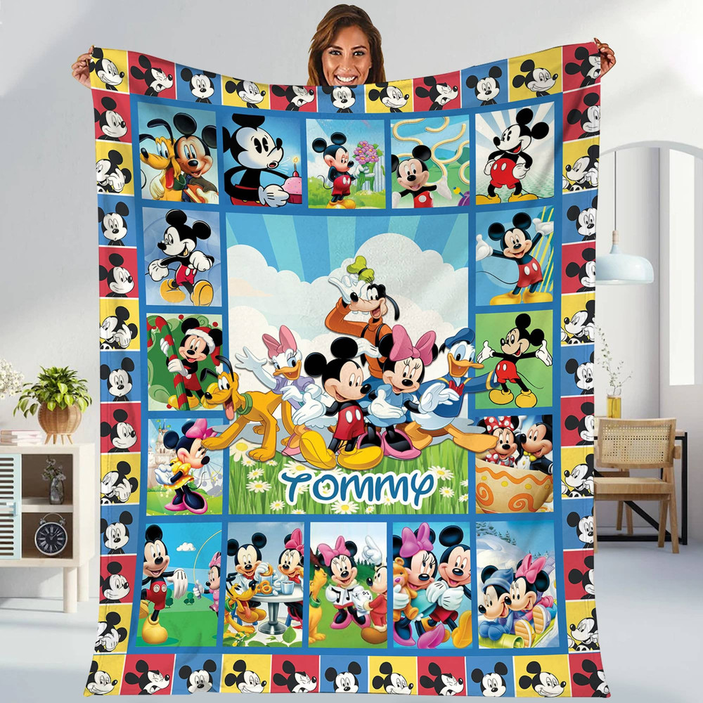 Personalized Mickey Mouse And Friends Blanket Mickey Mouse Blanket Mickey Mouse Birthday Gifts Disneyland Christmas Gift For Kids.jpg