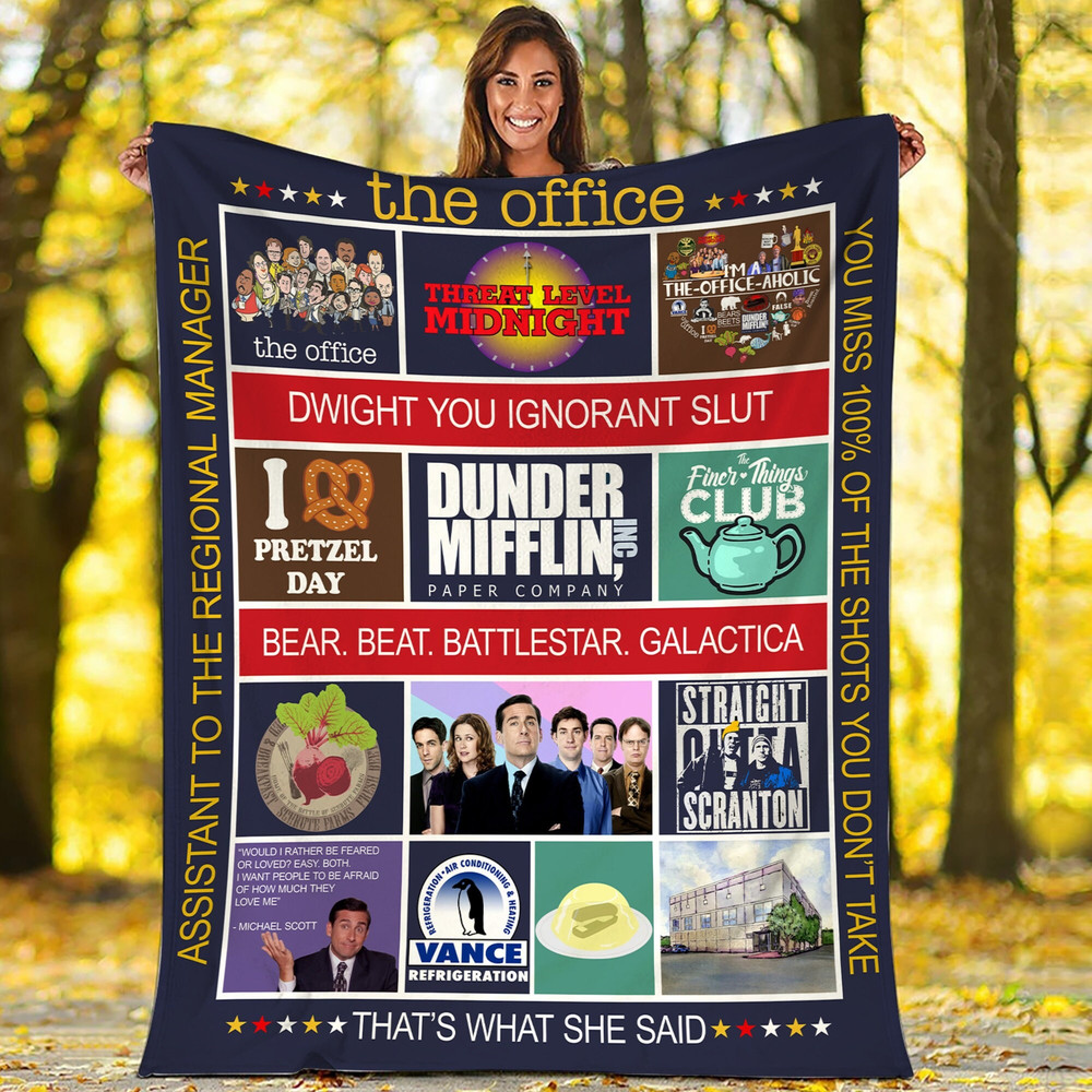 The Office Movie Fleece Blanket Michael Scott Dwight Schrute Fleece Blanket The Office Dunder Mifflin Throw Blanket Couch Sofa 2.jpg