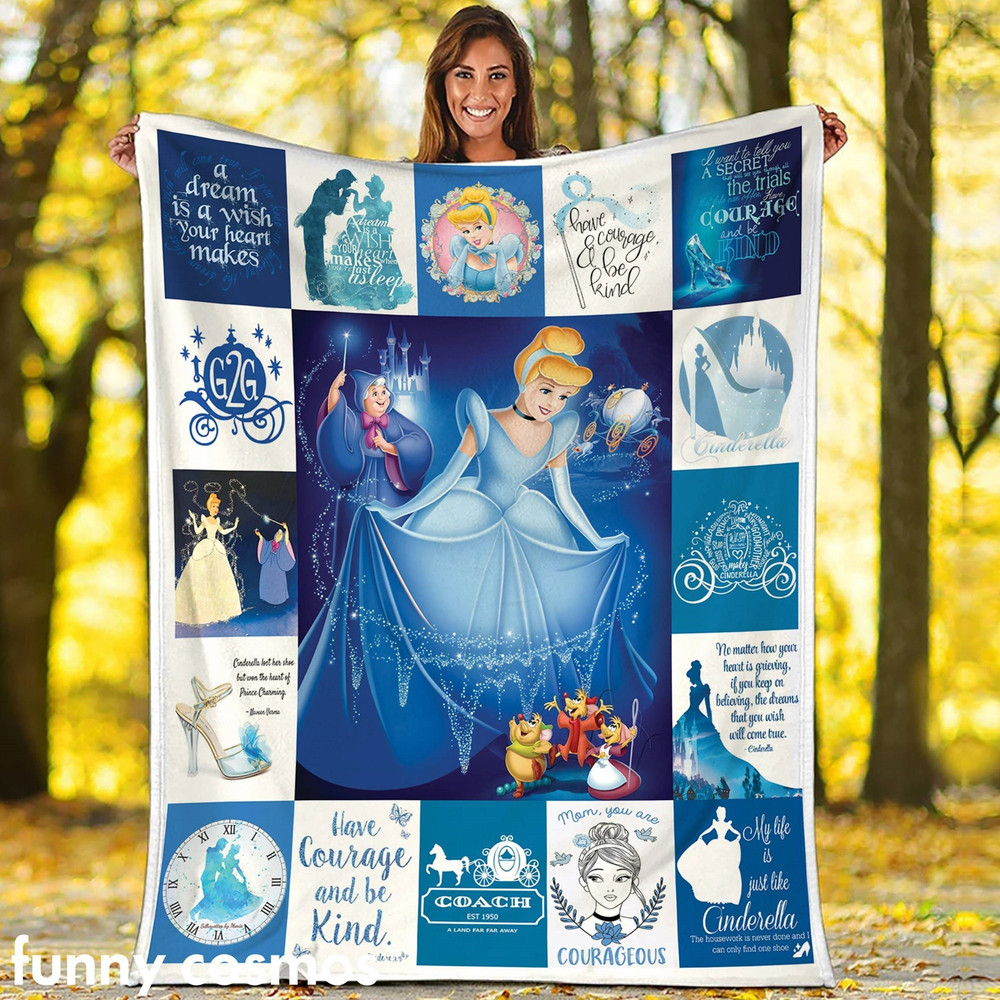 Cinderella Blanket Cinderella Princess Fleece Blanket Princess Blanket Magic Kingdom Disneyland Blanket Birthday Gift.jpg