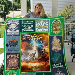 legend of zelda fleece blanket  zelda its dangerous to go alone fleec