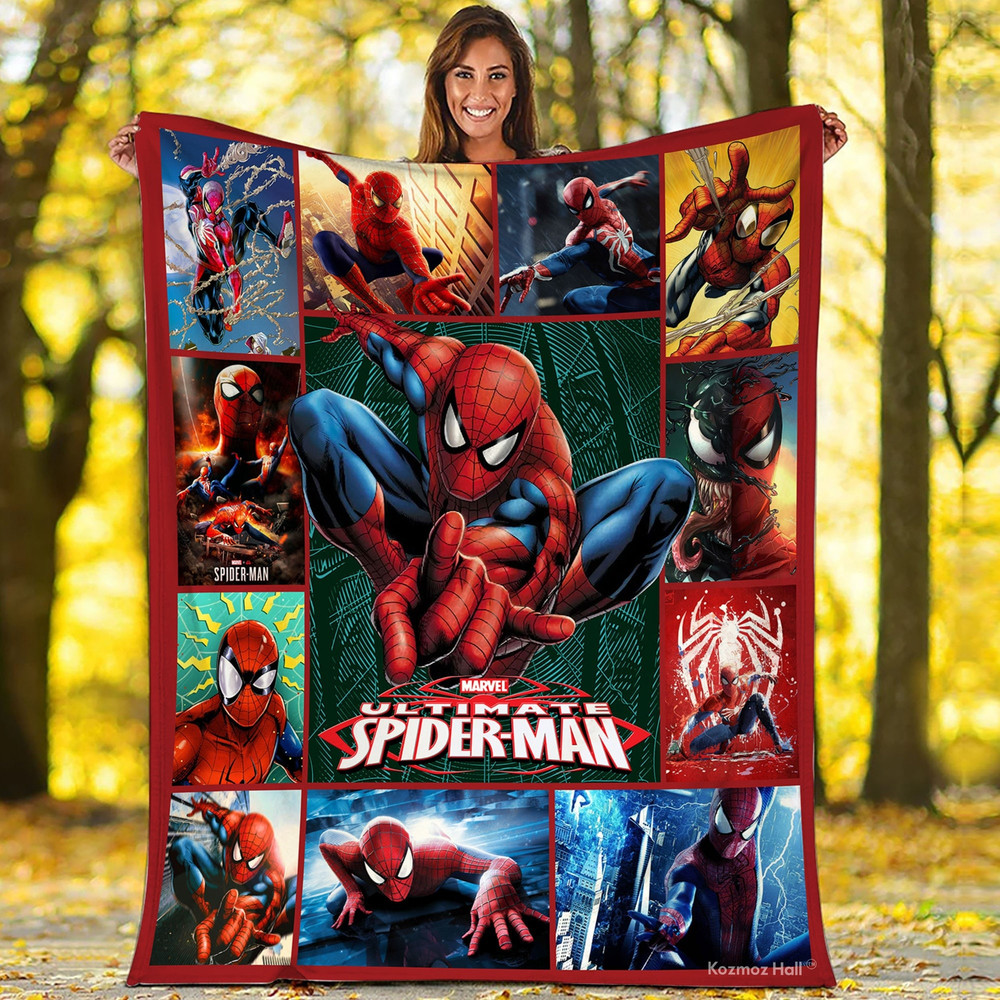 Spiderman Fleece Blanket  Ultimate Spider Man Peter Parker Fleece Blanket  Avengers Superhero Throw Blanket Couch Sofa.jpg