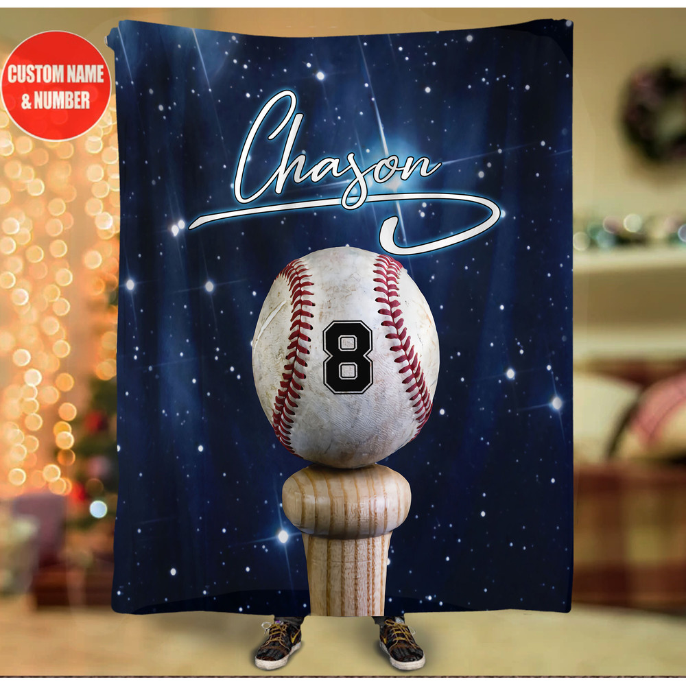 Personalized Name and Number Baseball Blanket Baseball Blanket for Son, Grandson, Baseball Boy Birthday Gift for Baseball Lover 08.jpg