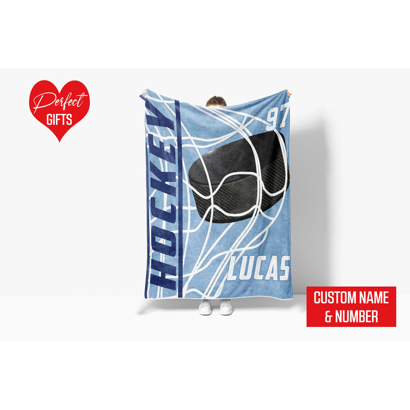 Personalized Name and Number Ice Hockey Blanket Hockey Blanket for Son, Grandson, Hockey Boy Custom Name Birthday Gift for Hockey Lover 15.jpg