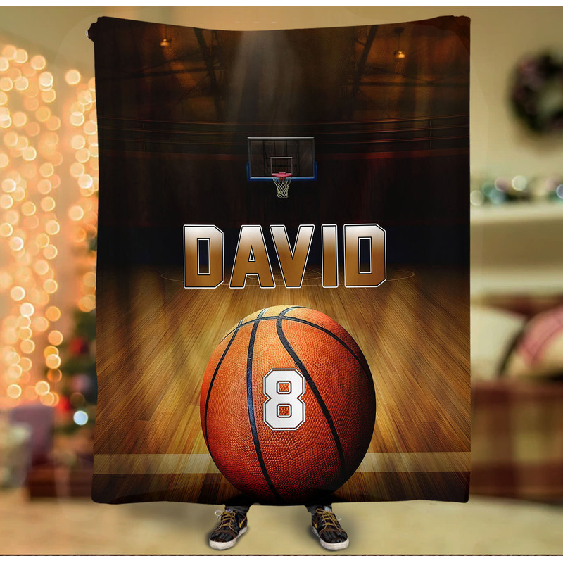Personalized Name and Number Basketball Blanket Basketball Blanket for Son, Grandson, Basketball Boy Birthday Gift for Basketball Lover 05.jpg