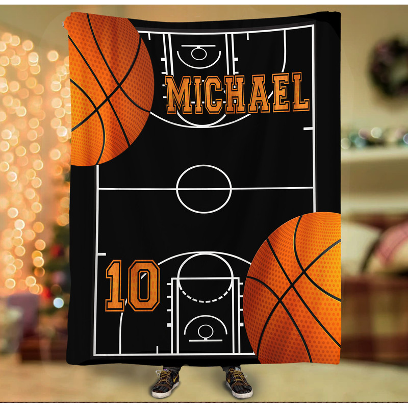 Personalized Name and Number Basketball Blanket Basketball Blanket for Son, Grandson, Basketball Boy Birthday Gift for Basketball Lover 06.jpg