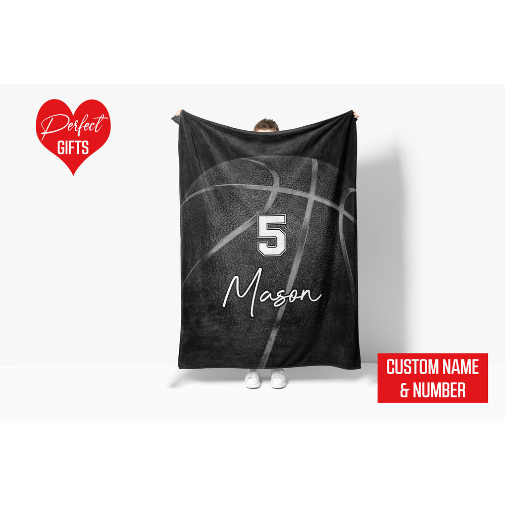 Personalized Name and Number Basketball Blanket Basketball Blanket for Son, Grandson, Basketball Boy Birthday Gift for Basketball Lover 08.jpg