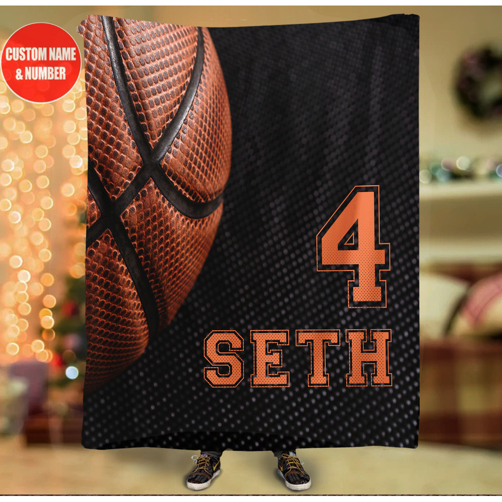 Personalized Name and Number Basketball Blanket Basketball Blanket for Son, Grandson, Basketball Boy Birthday Gift for Basketball Lover 09.jpg
