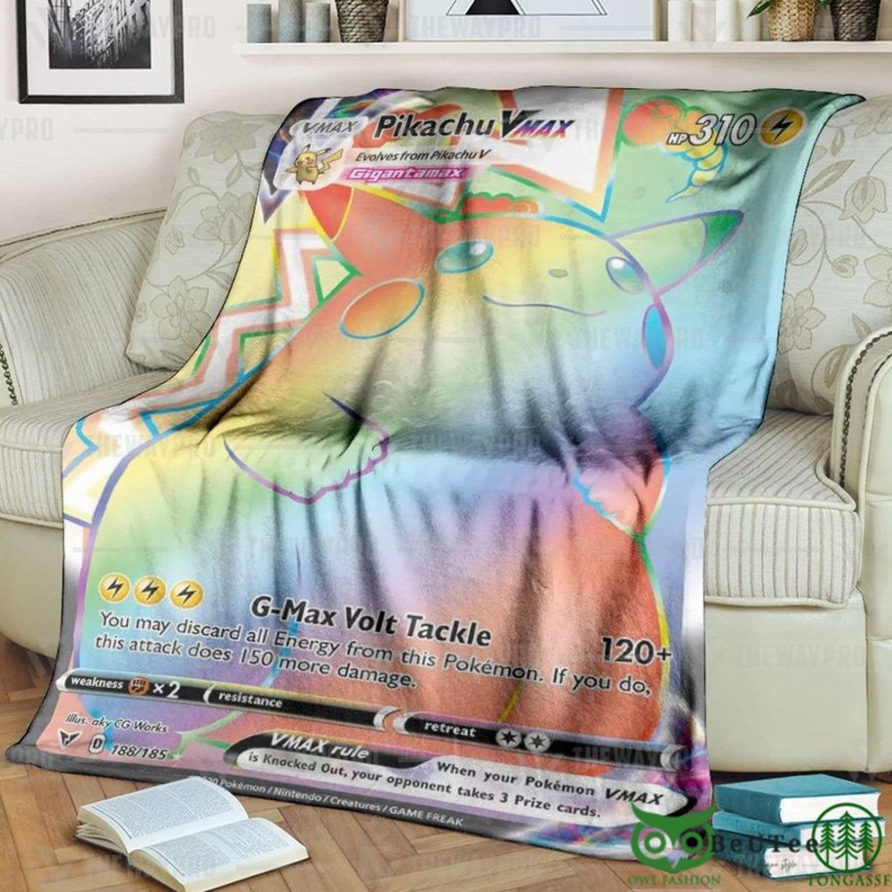 Anime PKM Pikachu VMAX Rainbow Custom Soft Blanket.jpg