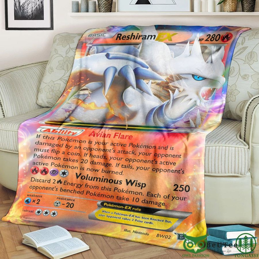 Anime PKM Reshiram EX Custom Pokemon Custom Soft Blanket.jpg