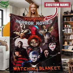 personalized watching this is my horror movie halloween blanket