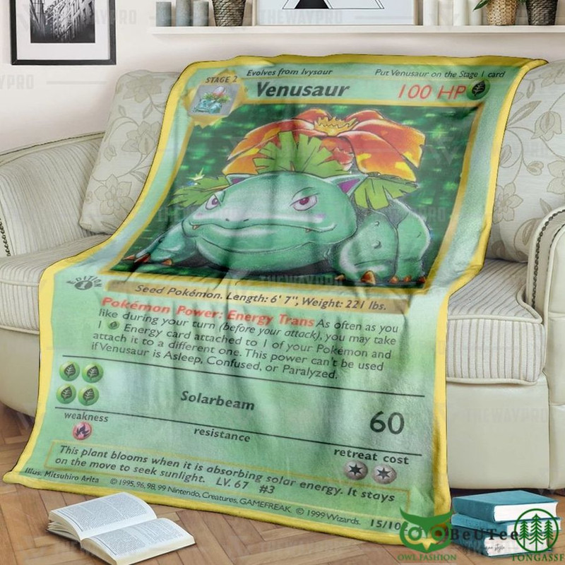 pokemon venusaur card fleece blanket.jpg