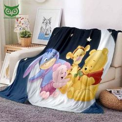 winnie the pooh characters cute fleece blanket