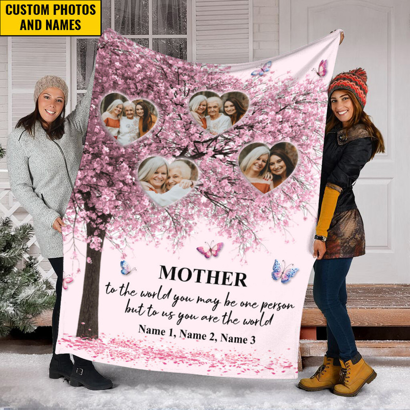 Custom Photo Mothers Blanket, Grandma Gift, Gift For Mom, Memorial Blanket, Blanket Mother's Day Fleece Mink Blanket, New Mom Gift.jpg