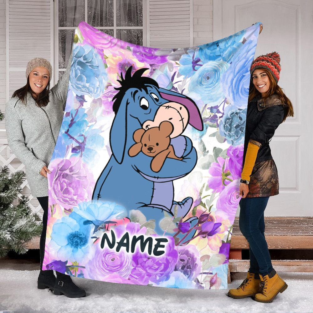 Eeyore Blanket Winnie The Pooh Eeyore Fleece Blanket, Soft Gift Blanket Home Decoration Sofa Blanket Bedding Living Room, Family Eeyore Gift.jpg