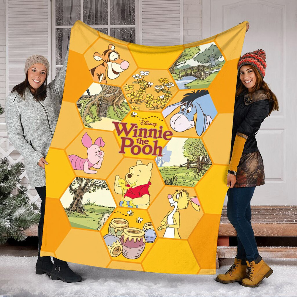 Custom Winnie The Pooh Blanket, Disney Winnie The Pooh and Friends Blanket, Cartoon Pooh Bear Blanket, Tigger Piglet Eeyore Blanket Birthday.jpg
