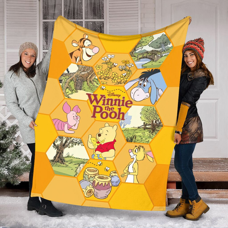 Custom Winnie The Pooh Blanket, Disney Winnie The Pooh and Friends Blanket, Cartoon Pooh Bear Blanket, Tigger Piglet Eeyore Blanket Birthday.jpg