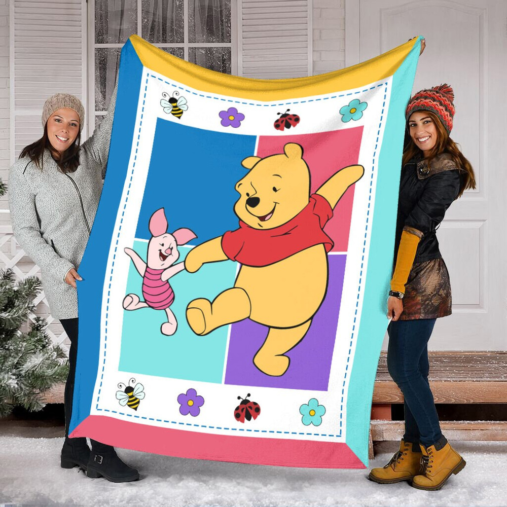 Personalized Pooh And Piglet Blanket, Disney Eeyore, Tiger Blanket, Winnie The Pooh Eeyore Birthday, Theme Party Eeyore Christmas Gifts.jpg
