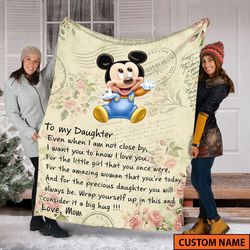 to my daughter fleece blanket, mickey mouse mink sherpa, gift ideas mo