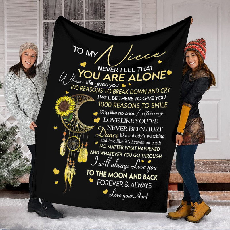 To My Niece never feel that... Fleece Blanket ,Mink Blanket,Sherpa Blanket,Anniversary Gift,Family Blanket.jpg