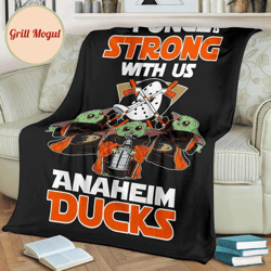 anaheim ducks baby yoda fleece blanket the force is strong