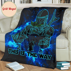 baby yoda bounty hunter this is the way fleece blanket