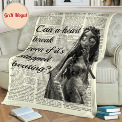 broken heart corpse bride fleece blanket