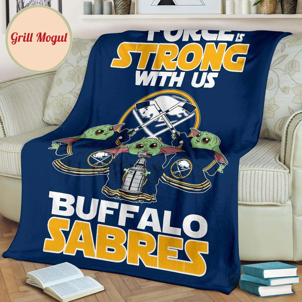 Buffalo Sabres Baby Yoda Fleece Blanket The Force Strong.jpg