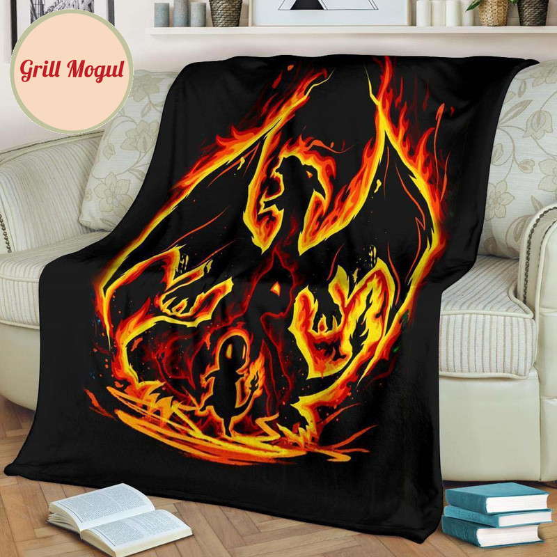 Charizard Fleece Blanket For Pokemon Bedding Decor Gift.jpg