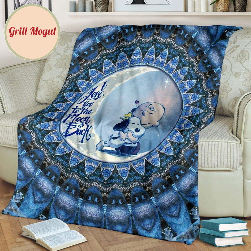 Charlie And Snoopy Fleece Blanket I Love You To The Moon And Back.jpg
