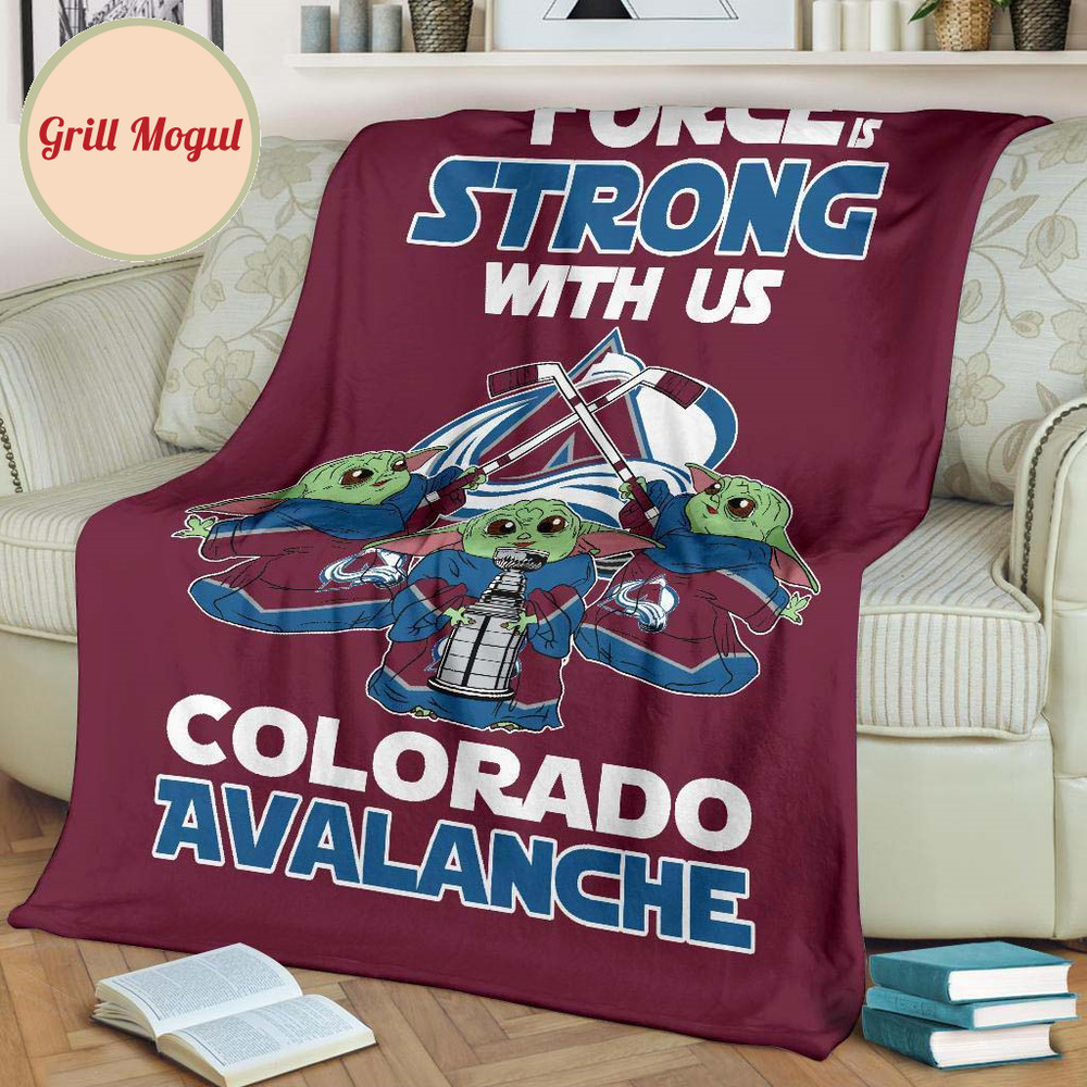 Colorado Avalanche Baby Yoda Fleece Blanket The Force Strong.jpg