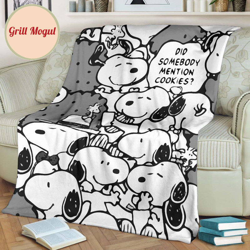 Funny Pattern Snoopy Fleece Blanket Did Somebody Mention Cookies15.jpg
