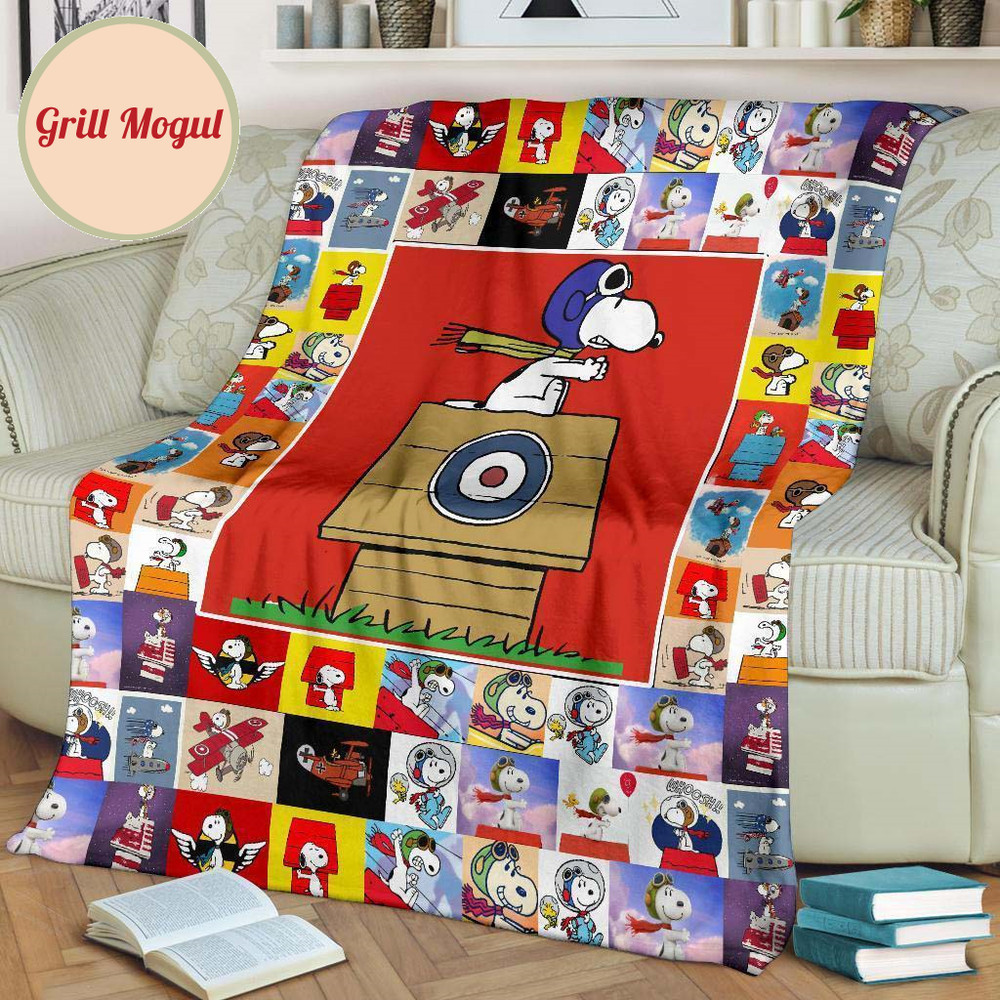 Funny Snoopy Aviators Fleece Blanket Fan Gift Idea.jpg