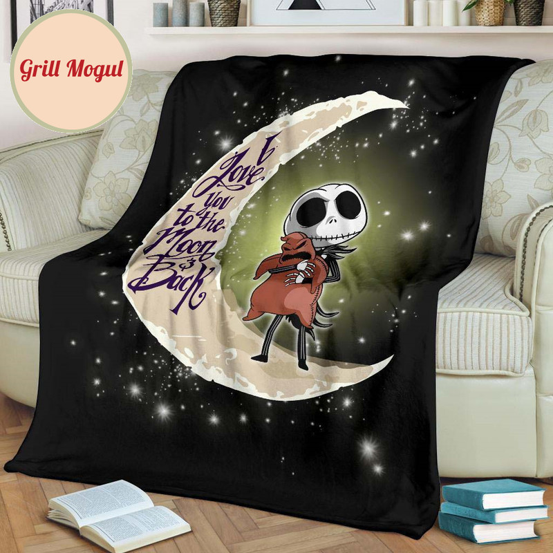 I Love You To The Moon And Back Jack Skellington Fleece Blanket.jpg
