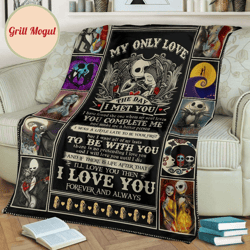 jack & sally fleece blanket i love you forever and always bedding decor