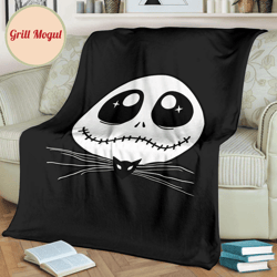 jack skellington face fleece blanket gift idea