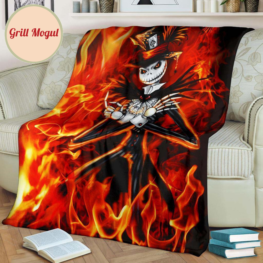 Jack Skellington Fire Fleece Blanket For Fan Gift Idea.jpg