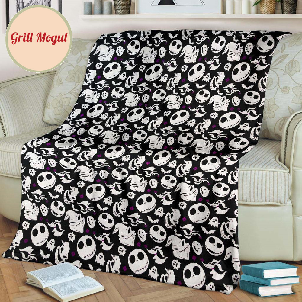 Jack Skellington Fleece Blanket Funny Blanket Gift For Bedding Decor.jpg