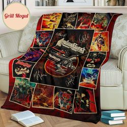 judas priest fleece blanket rock band fan gift idea